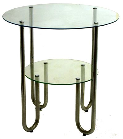 COVA Tavolo con struttura tubolare in metallo cromato, piani in vetro...