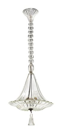 SEGUSO Lampada a sospensione con elementi in vetro trasparente di Murano e...