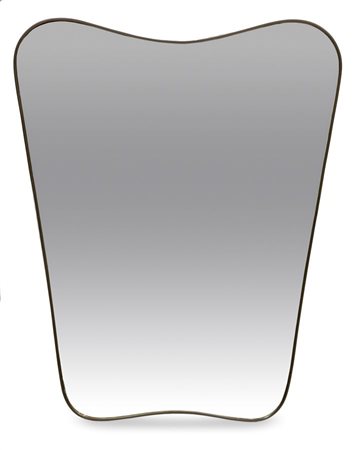 PRODUZIONE ITALIANA Grande specchiera con bordo in ottone e cristallo...