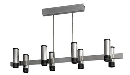 STILNOVO Lampada a sospensione in acciaio satinato e metallo laccato. Prod....