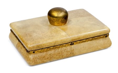 TURA ALDO Scatola con coperchio in pergamena vetrificata. Prod. Tura anni '50...