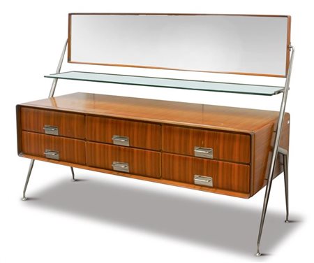 CAVATORTA SILVIO Mobile contenitore in legno di acero, ottone nichelato,...