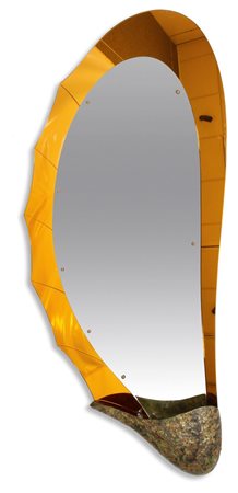 CRISTAL ART Specchiera con mensola illuminata, cornice in vetro specchiato...