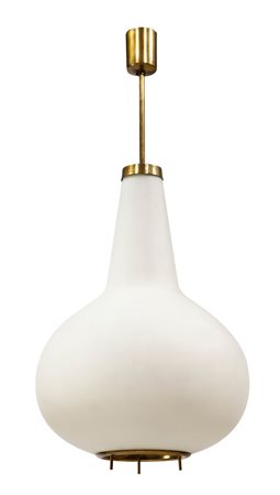 STILNOVO Lampada a sospensione con struttura in ottone lucido e grande...