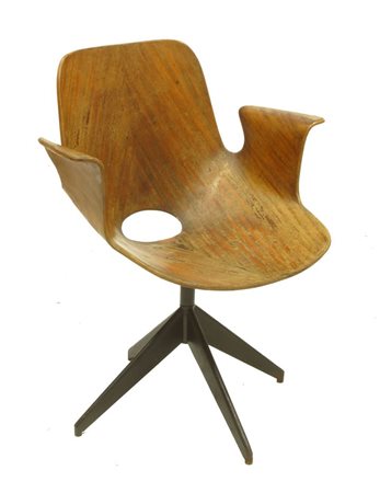 NOBILI VITTORIO Medea Poltroncina in compensato curvato impiallacciato in...