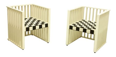 HOFFMAN JOSEF, MOSER KOLOMAN Purkersdorf Coppia di sedie in legno laccato,...