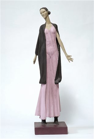 Pierluigi Manetti FIGURA, 2009 Legno e cartapesta dipinta, cm. alt. 81 Firma...