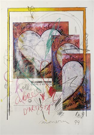 Enrico Manera (Asmara, 1948) MASSIMO TROISI, CUORE D'ARTISTA, 1999 Tecnica...