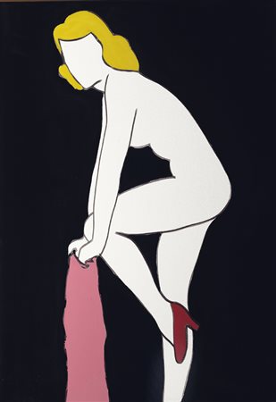 Marco Lodola (Dorno, 1955) NUDO Acrilico su tela, cm. 100x70 Firma sul bordo...