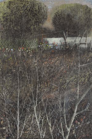 Giuseppe Banchieri (Milano, 1927 - Pisa, 1994) GIARDINO, 1980 Olio su tavola...