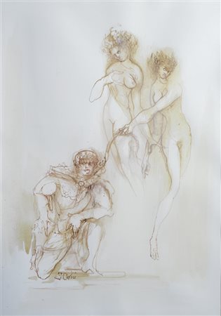 Fabrizio Clerici (Milano, 1913 - Roma, 1993) LO SCHIAVO China su carta, cm....