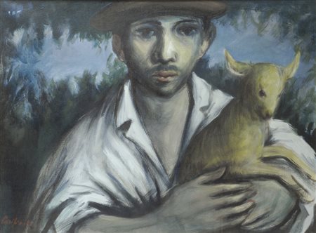 Domenico Purificato (Fondi, 1915 - Milano, 1984) CONTADINO ABRUZZESE Olio su...