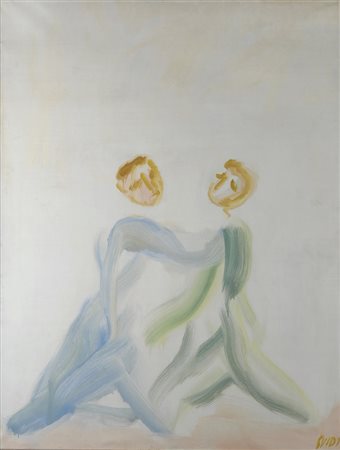 Virgilio Guidi (Roma, 1891 - Venezia, 1984) L’INCONTRO, 1965 Olio su tela,...