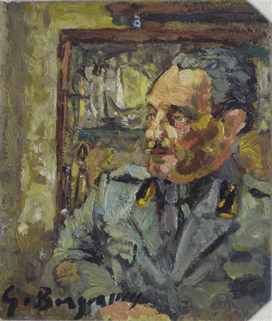 Guido Borgianni (New York, 1915 - Firenze, 2011) MILITARE Olio su cartoncino,...