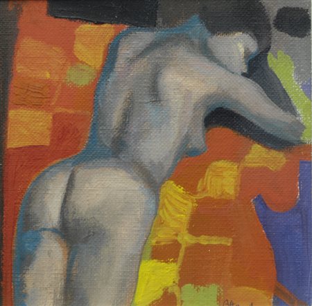 Ugo Attardi (Sori, 1923 - Roma, 2006) NUDO, 1975 Olio su tela, cm. 15x15...