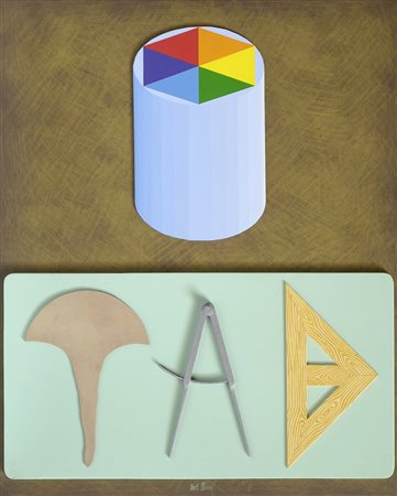 Lucio Del Pezzo (Napoli, 1933) L’ARCHITETTO Tecnica mista e collage su...