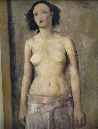 Primo Conti (Firenze, 1900 - Fiesole, 1988) LA MODELLINA, 1935 Olio su tela,...