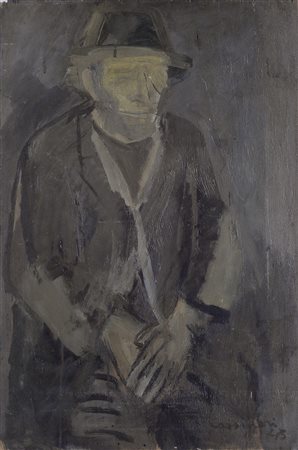 Bruno Cassinari (Piacenza, 1912 - Milano, 1992) FIGURA, 1943 Olio su tavola,...