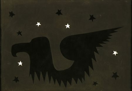 Franco Angeli (Roma, 1935 - 1988) AQUILA ROMANA, 1983 Smalti su tela, cm....