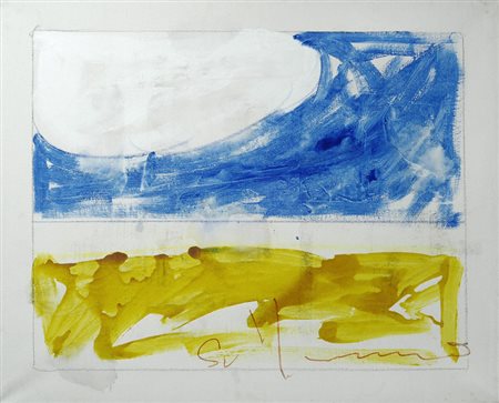 Mario Schifano (Homs, 1934 - Roma, 1998) PAESAGGIO ANEMICO Smalti su tela,...