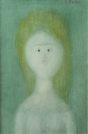 Antonio Bueno (Berlino, 1918 - Firenze, 1984) DONNA FONDO VERDE Olio su...