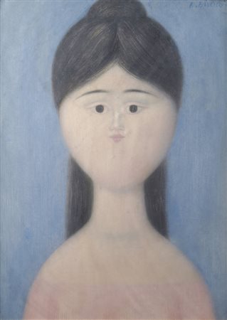 Antonio Bueno (Berlino, 1918 - Firenze, 1984) DONNA CELESTE Olio su faesite,...