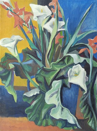 Renato Guttuso (Bagheria, 1912 - Roma, 1987) Calle 1956 Olio su tela, cm....