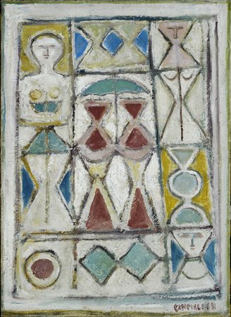 Massimo Campigli (Berlino, 1895 - St. Tropez, 1971) COMPOSIZIONE (ORNAMENTO...