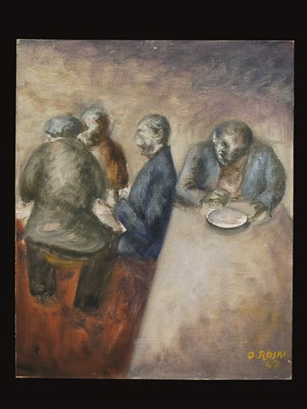 Ottone Rosai (Firenze, 1895 - Ivrea, 1957) TRATTORIA, 1947 Olio su cartone...