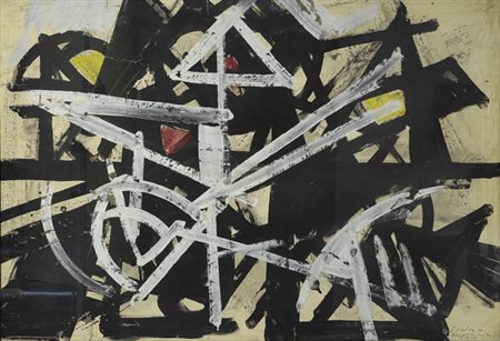 Emilio Vedova (Venezia, 1919 - 2006) COMPOSIZIONE, 1952 Tecnica mista su...