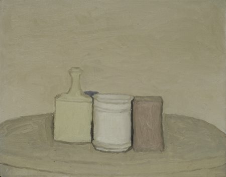Giorgio Morandi (Bologna, 1890 - 1964) NATURA MORTA, 1953 Olio su tela.,...