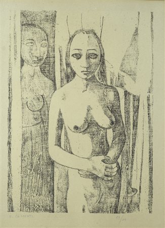 Felice Casorati (Novara, 1887 - Torino, 1963) NUDI Litografia, mm. 600x450...
