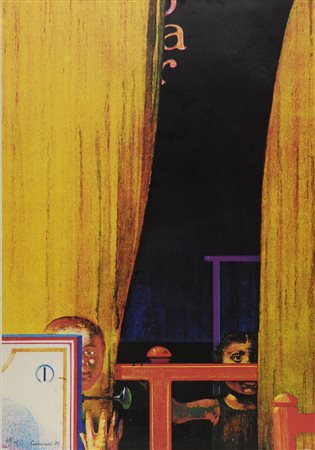 Leonardo Cremonini (Bologna, 1925) SENZA TITOLO, 1975 Serigrafia a colori su...