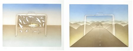 Jean Michel Folon (Uccle, 1934 - Principato di Monaco, 2005) VIAGGIO mm....