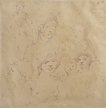 Gen Paul (Parigi, 1895 - 1975) COMPOSIZIONE China su carta, cm. 35x35 Firma...