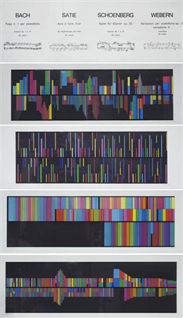 Luigi Veronesi (Milano, 1908 - 1998) BACH, SATIE, SCHENBERG, WEBERN, 1979...