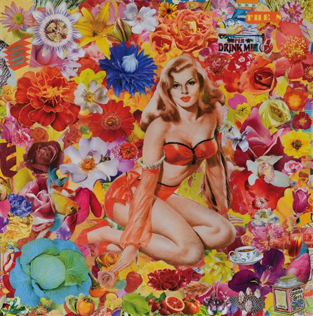 CARDENA FELIPE Balaguer (Spagna) 1979Bonita, 2010collage su tela cm. 100x100,...