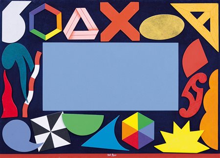 DEL PEZZO LUCIO Napoli 1933Al marginecollage, colore acrilico, oro in foglie,...