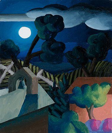 SALVO Leonforte (En) 22/05/1947Chiaro di lunaolio su tela cm. 30x24, firma e...