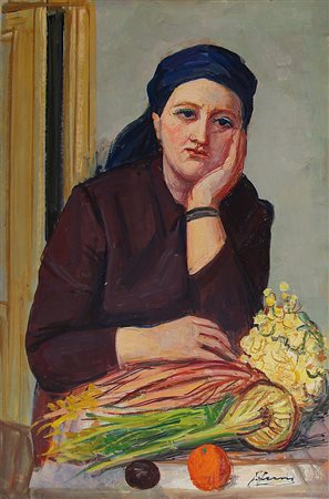 FUNI ACHILLE Ferrara 26/02/1890 - Appiano Gentile (Co) 1972Figura, La spesa...