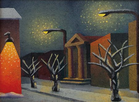 SALVO Leonforte (En) 22/05/1947La cittàolio su tela cm. 30x40, firma e titolo...