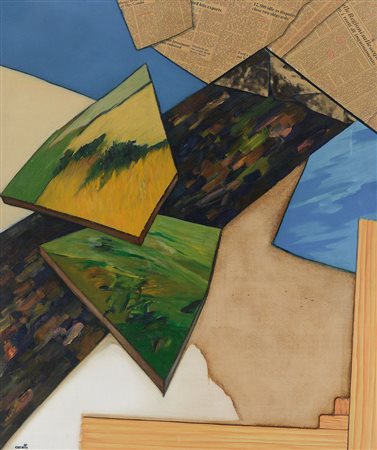 CERETTI MINO Milano 17/02/1930Paesaggio illustrato, 1974olio, tecnica mista e...