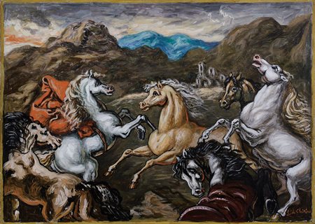 DE CHIRICO GIORGIO Volo (Grecia) 10/07/1888 - Roma 20/11/1978Cavalli,...
