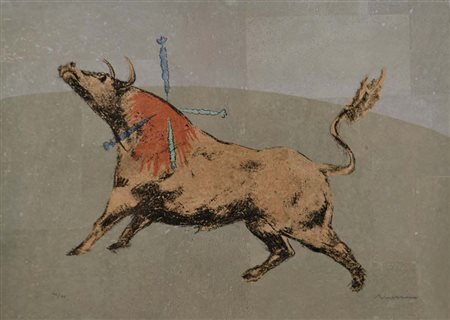 MESSINA FRANCESCO Linguaglossa 1900 - Milano 1995 Toro serigrafia es. 76/99...