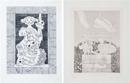 CRIPPA LUCA Seregno 1924 - 2002 Soggetti vari lotto di 2 acqueforti es....