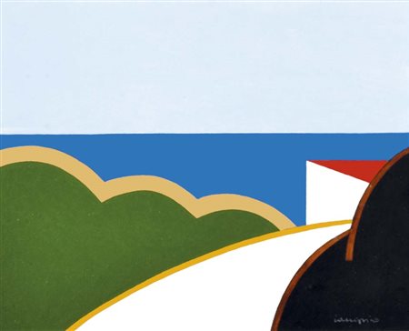 IACCARINO LAURO Genova 1933 Paesaggio italiano olio su tela 40x50 firma in...