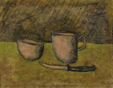 VENOSTA Natura morta 1960 olio su tela 40x50 firma e data in basso a destra