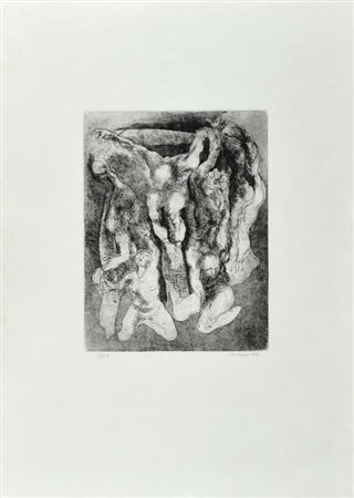 MURER AUGUSTO Falcade 1922 - Padova 1985 Crocifissione 1974 acquaforte es....