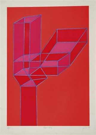 PERILLI ACHILLE Roma 1927 Labirinti 1974 litografia es. 11/100 70x50 firma...