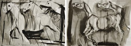 CASSINARI BRUNO Piacenza 1912 - Milano 1995 Cavalli lotto di 2 litografie es....